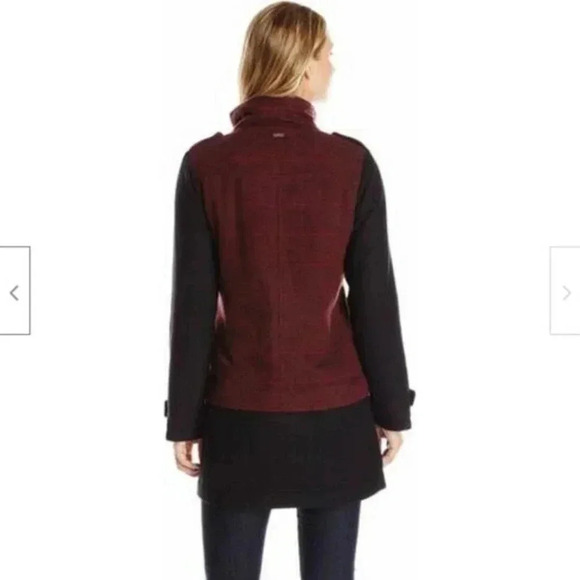 prAna Size XS Women's Wool Convertible Red Windowpane Caprise Jacket Coat New! - Picture 3 of 9